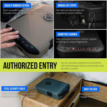 Load image into Gallery viewer, Secure Rugged LifePod 2.0 Handgun Case with LED Keypad &amp; Biometric Lock
