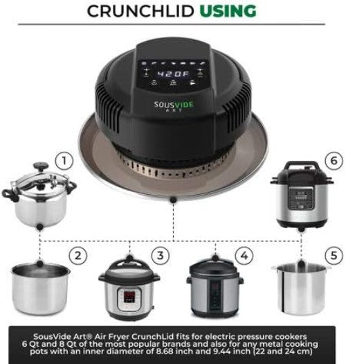 Instant Pot Air Fryer Attachment – 8 qt Lid with 7 Cooking Modes & Accessories