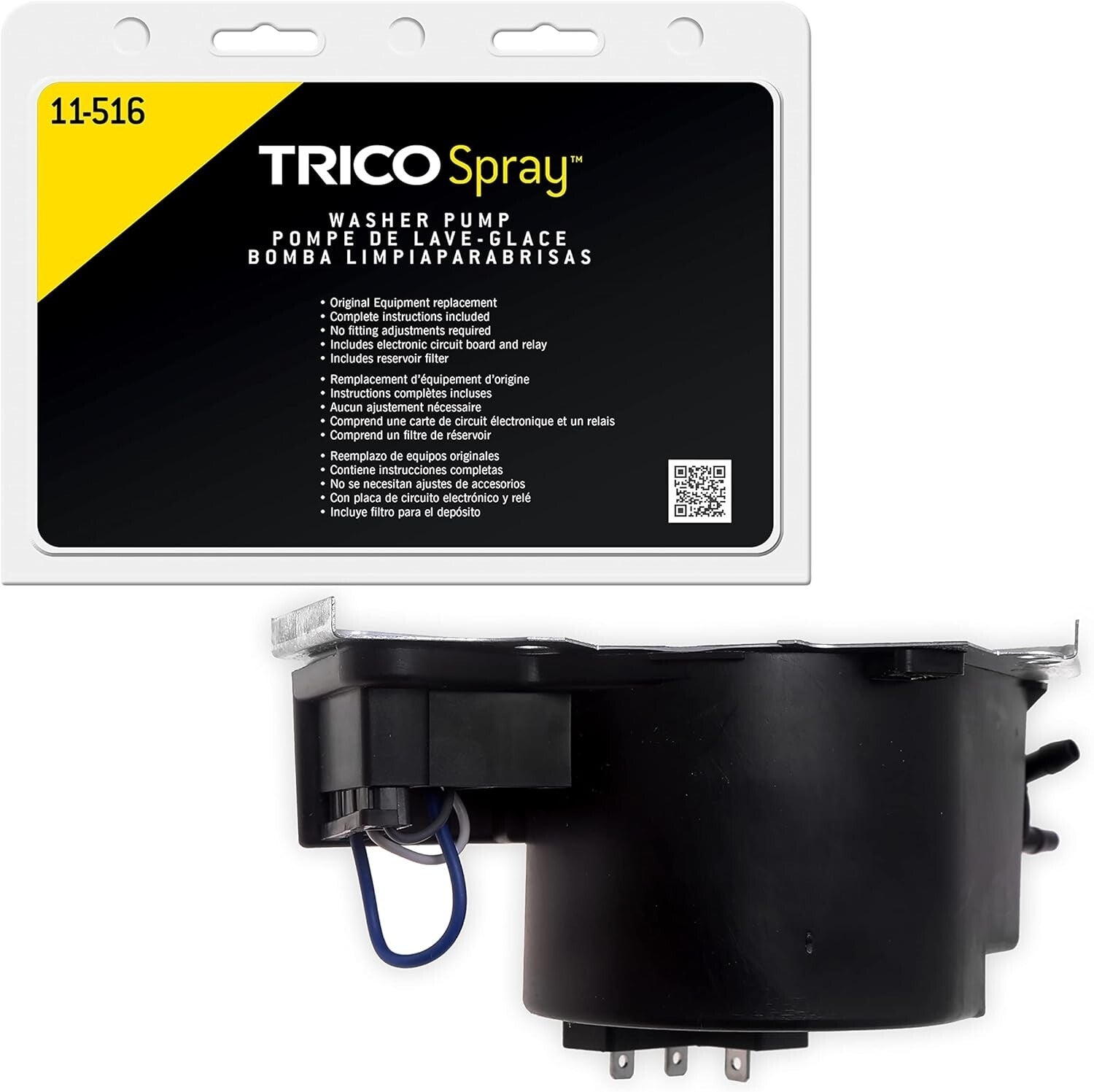 Universal Windshield Washer Fluid Pump for Select Cadillac, GMC, Pontiac Models