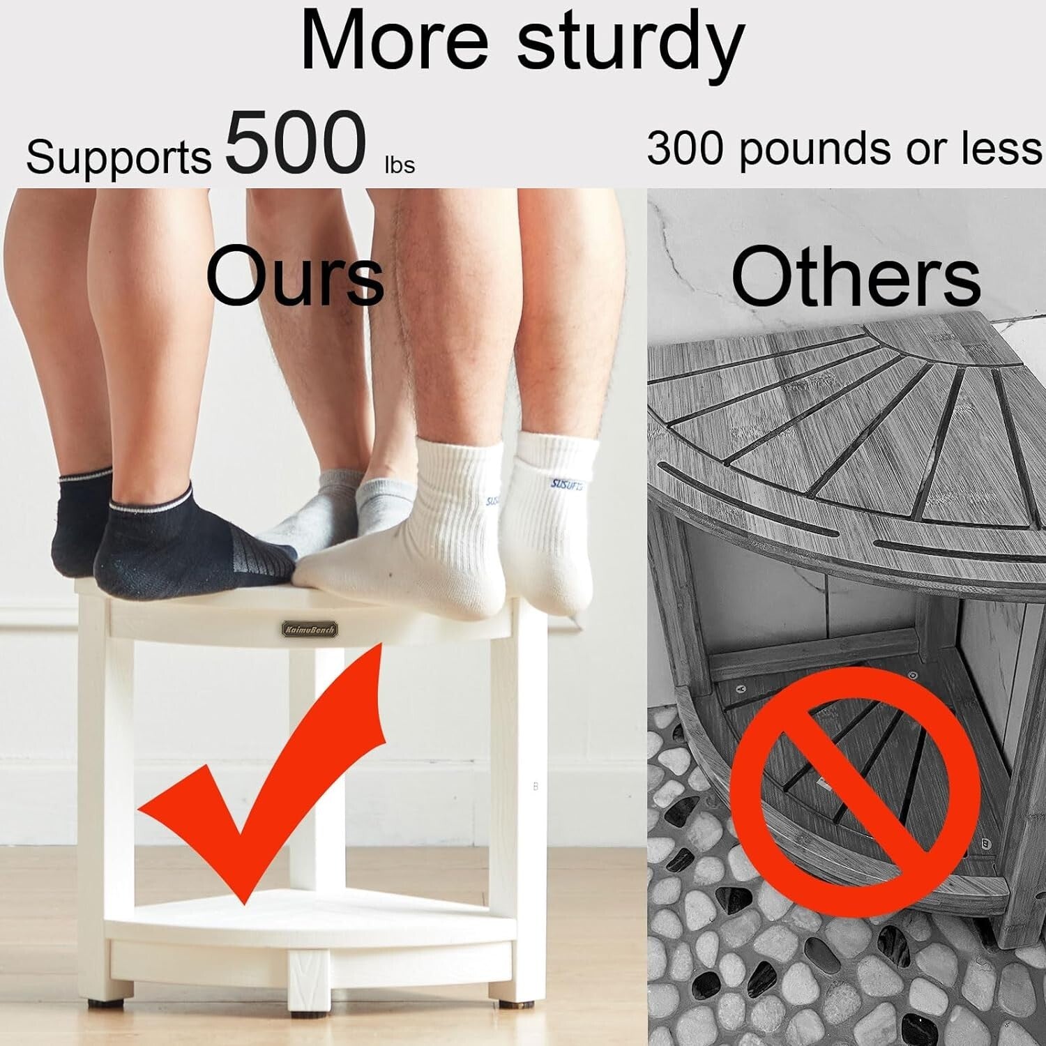 Durable Plastic Corner Shower Chair with Storage Shelf for Easy Shaving