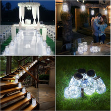 Load image into Gallery viewer, 30 LED Solar Mason Jar Lights - Waterproof Hanging Lanterns for Outdoor Decor