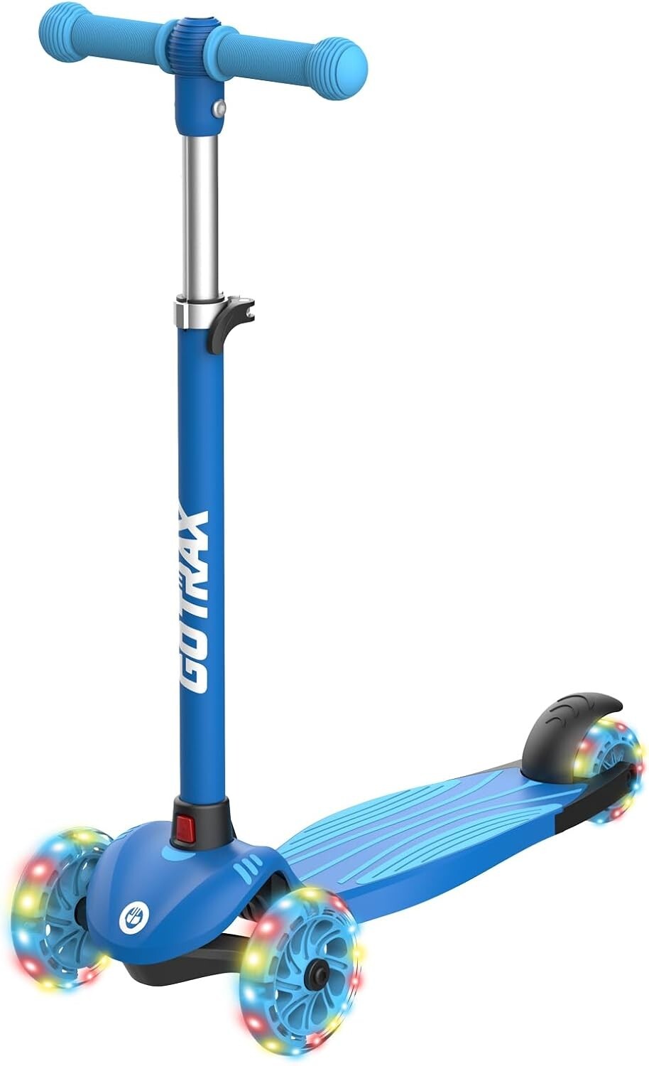 Blue Kids Kick Scooter - 3 Wheels, Adjustable Height & Rear Brake for Safety