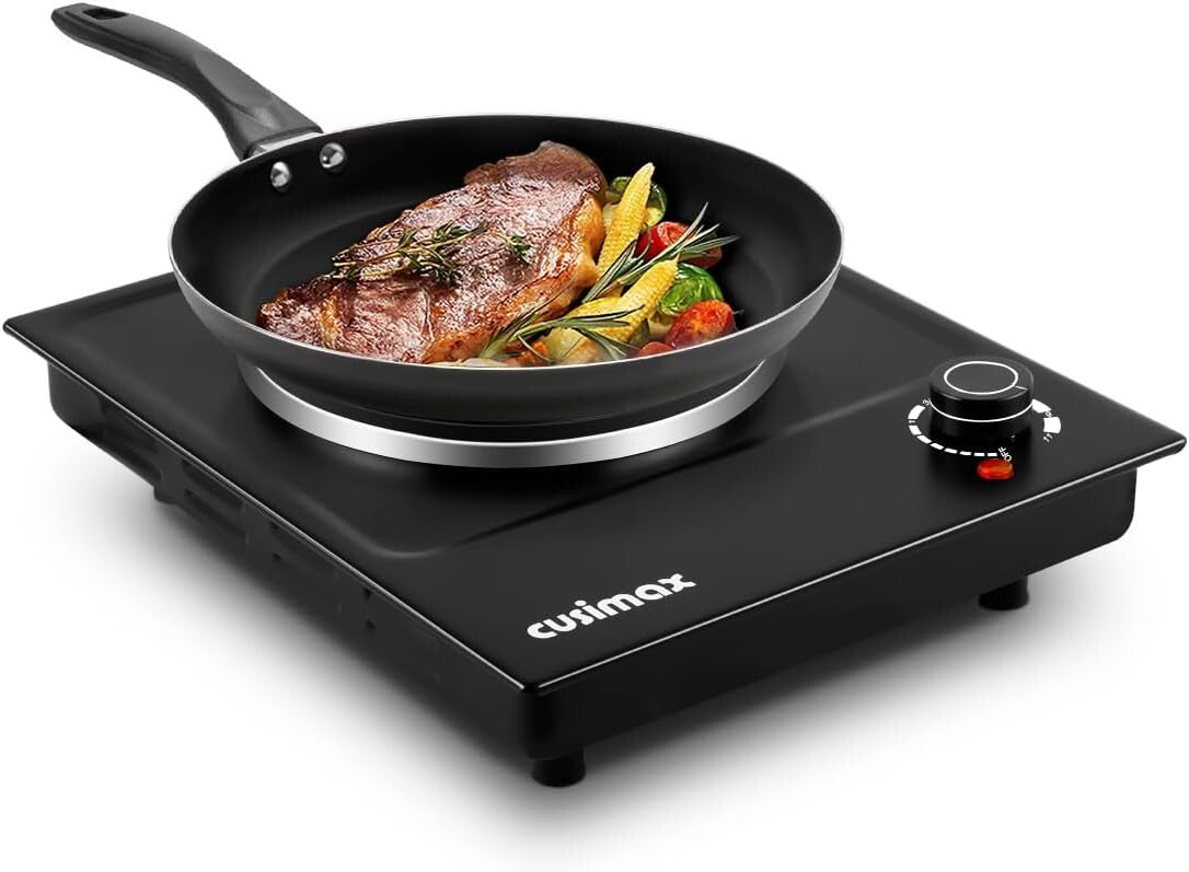 Single Burner Hot Plate with Adjustable Temperature - Ideal for Small Kitchens