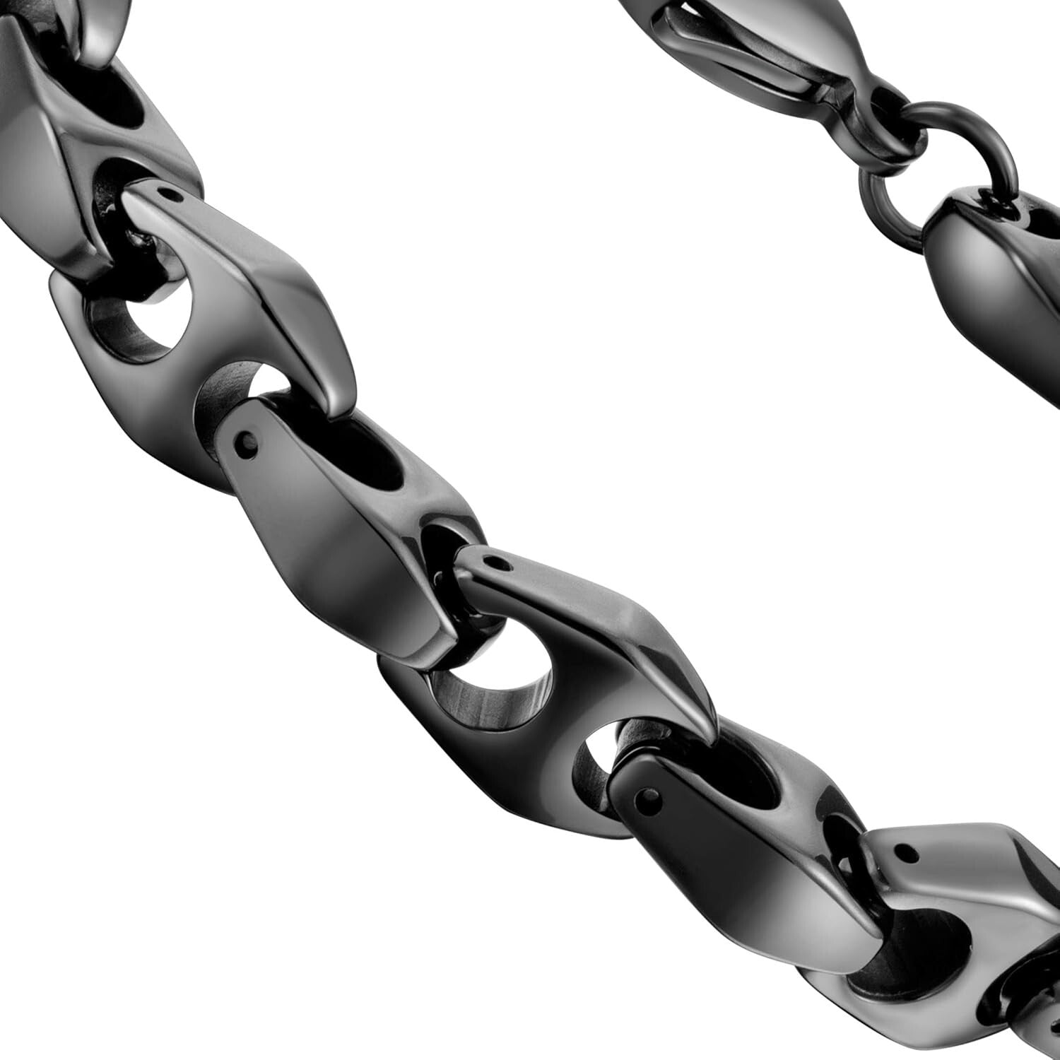 Stylish Men's Tungsten Carbide Bracelet - Heavy 3-Sided Links, Polished Finish