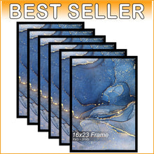 Load image into Gallery viewer, Set of 6 Lightweight Black 16x23 Picture Frames for Elegant Wall Display