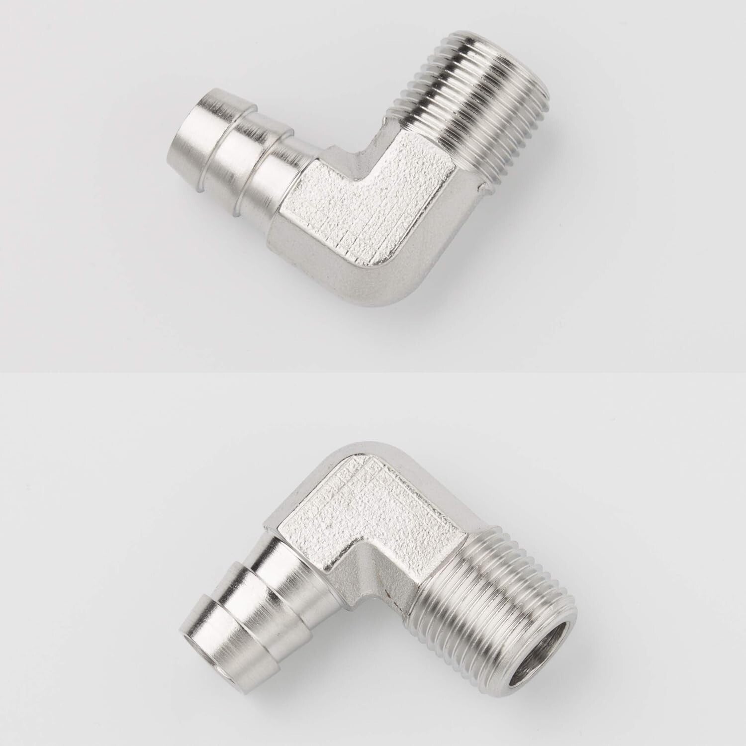 25pcs Stainless Steel Barb Elbow Connectors 1/2" x 3/8" - ISO 9001 Certified