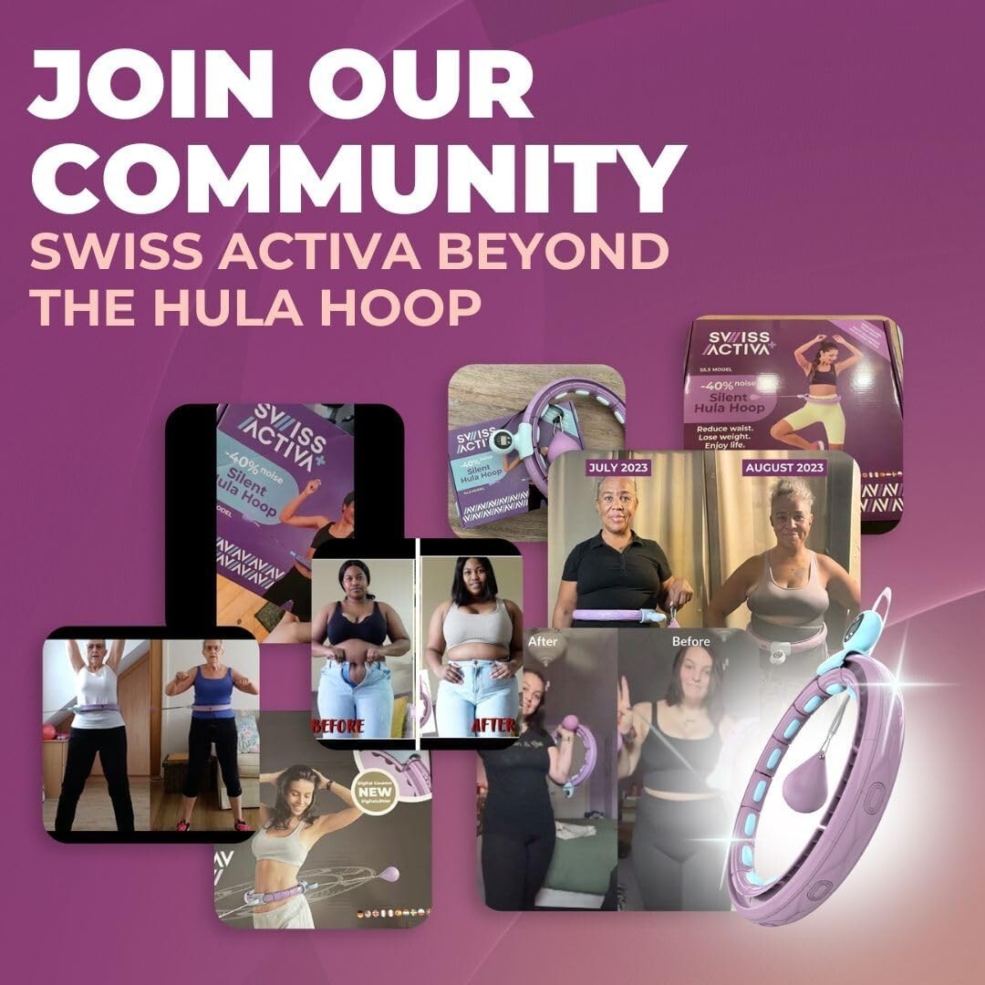 Adjustable Infinity Weighted Hula Hoop for Belly Fat Loss - Track Your Progress