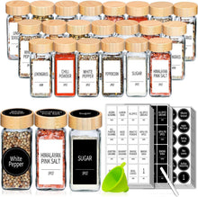 Load image into Gallery viewer, Premium Spice Jar Set with Bamboo Lids, Silicone Funnel &amp; 547 Spice Labels