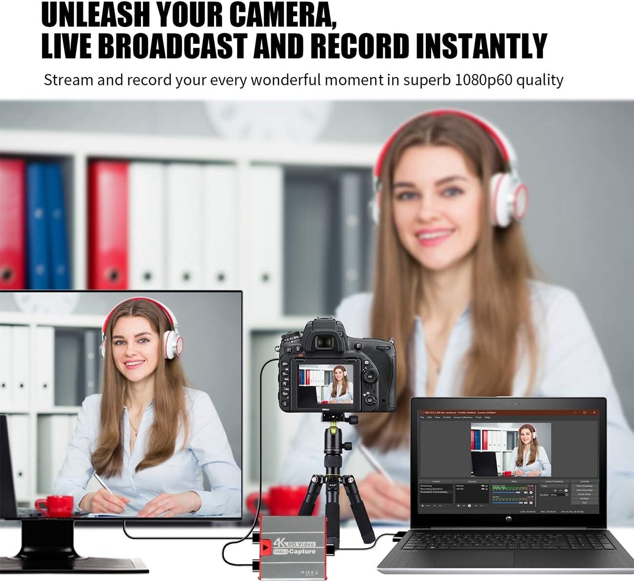 USB 3.0 Game Capture Card - 4K Input & Zero Latency Pass-through for Streamers