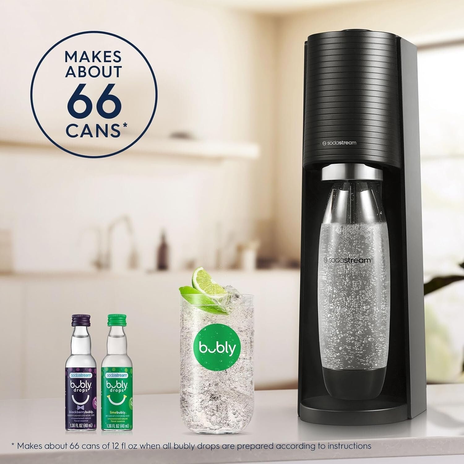 Eco-Friendly Sparkling Water Maker Bundle in Black - Create Custom Fizz at Home