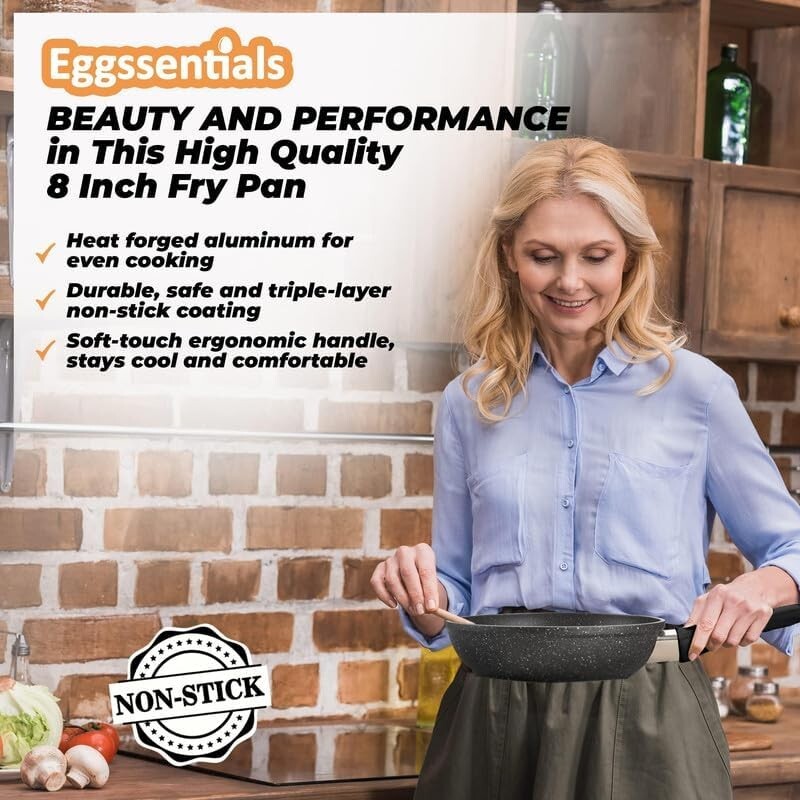 Versatile Egg Maker: Nonstick Frying Pan and Poacher Set with 4 Cup Capacity