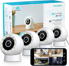 Load image into Gallery viewer, Reliable 4-Pack Outdoor Security Cameras - 2K Resolution &amp; Alexa Compatible