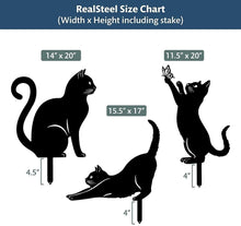 Load image into Gallery viewer, Charming 3-Pack Steel Cat Garden Decor for Cat Lovers - Outdoor Ornaments
