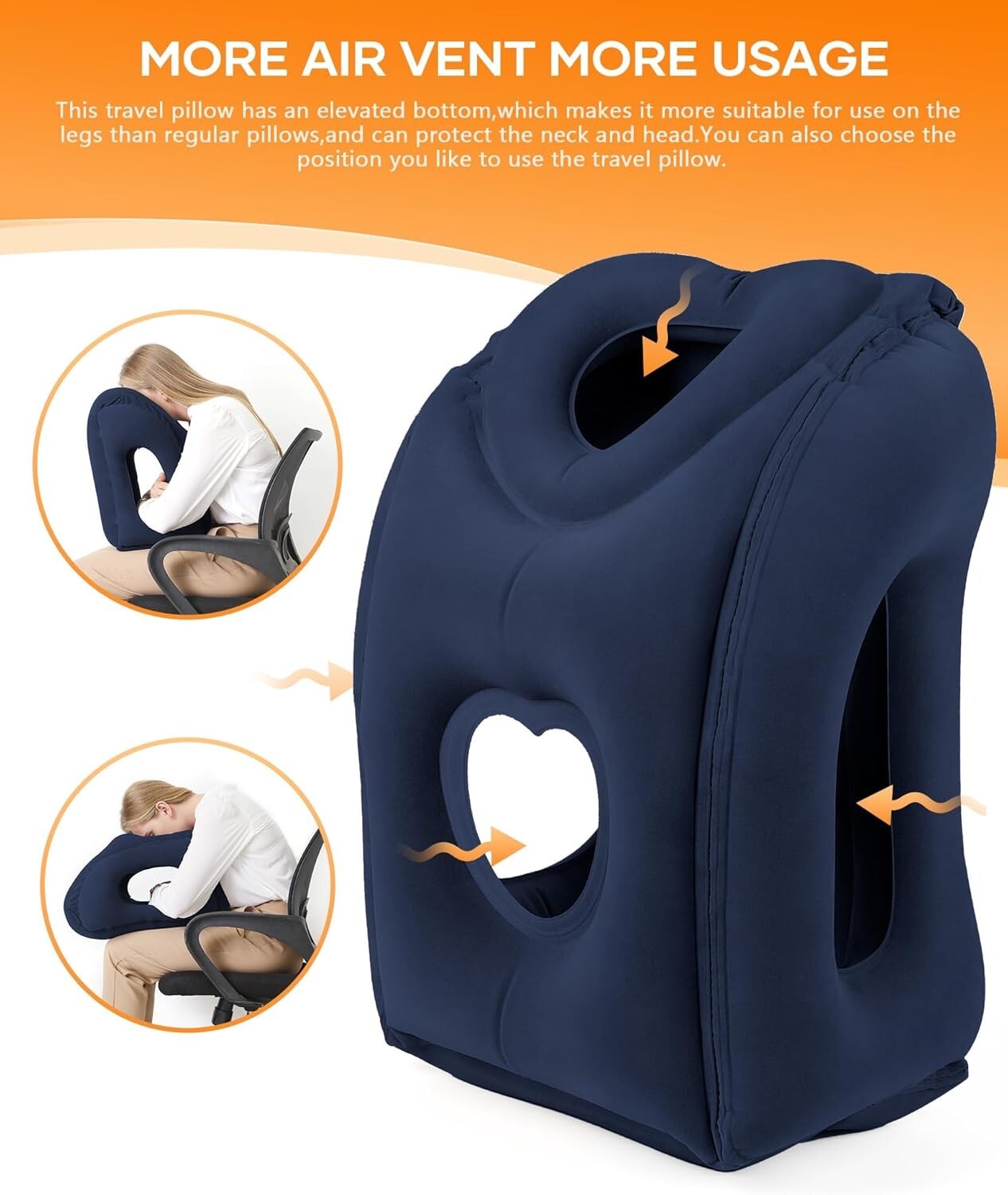 Ergonomic Inflatable Neck Pillow for Ultimate Travel Comfort - Eye Mask Included