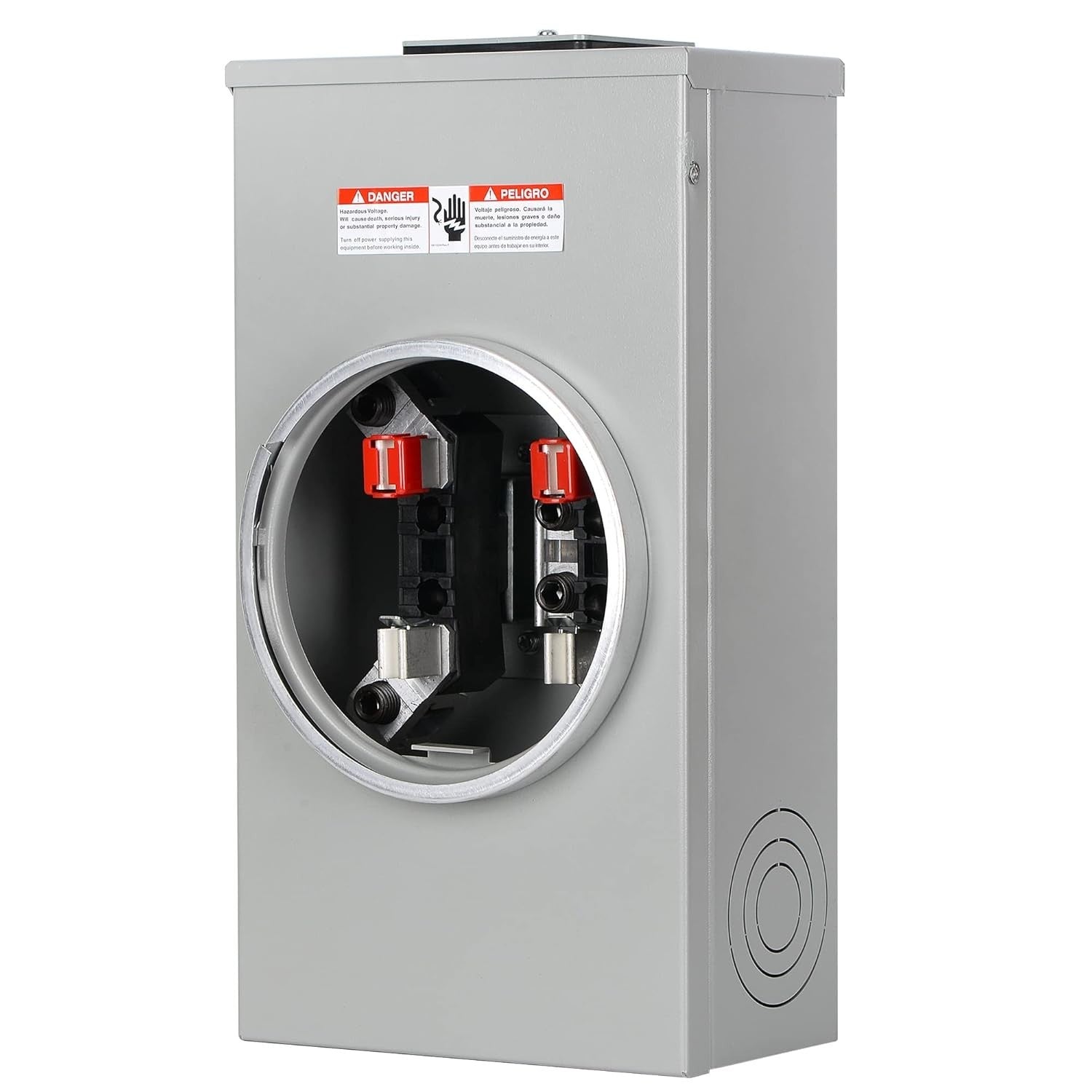 Lightweight 200 Amp Surface Mount Meter Socket with Durable Steel Housing