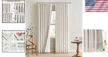 Load image into Gallery viewer, Luxury 2-Panel Blackout Curtains - Natural Linen Blended Pinch Pleat Style 90”