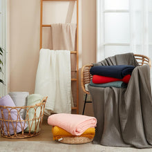 Load image into Gallery viewer, Generously Sized Teal Muslin Throw Blanket - Hypoallergenic &amp; Moisture-Absorbing