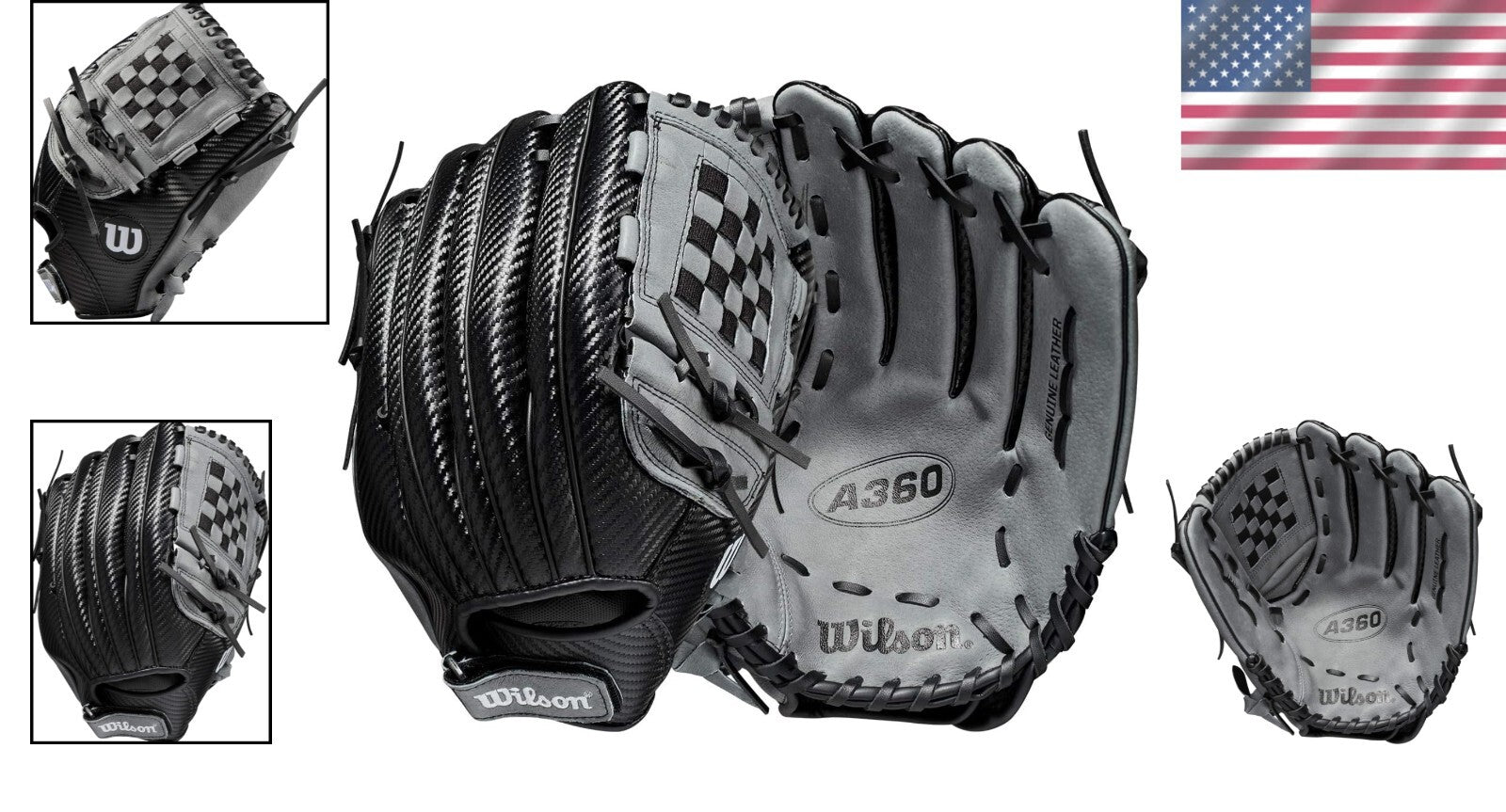 CarbonLite 12.5" Youth Baseball Glove - Right Hand Throw, Timeless Black/Grey