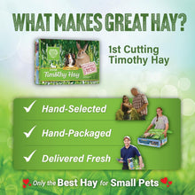 Load image into Gallery viewer, 40 LB 1st Cut Timothy Hay Box - Ideal for Rabbits, Guinea Pigs and Small Animals