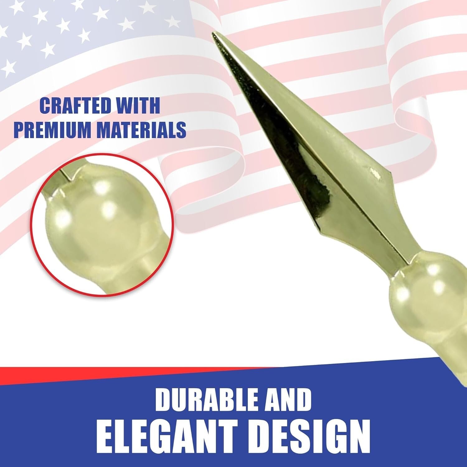 8ft Indoor Flag Pole Kit with Elegant Gold Base - Customizable Designs Available