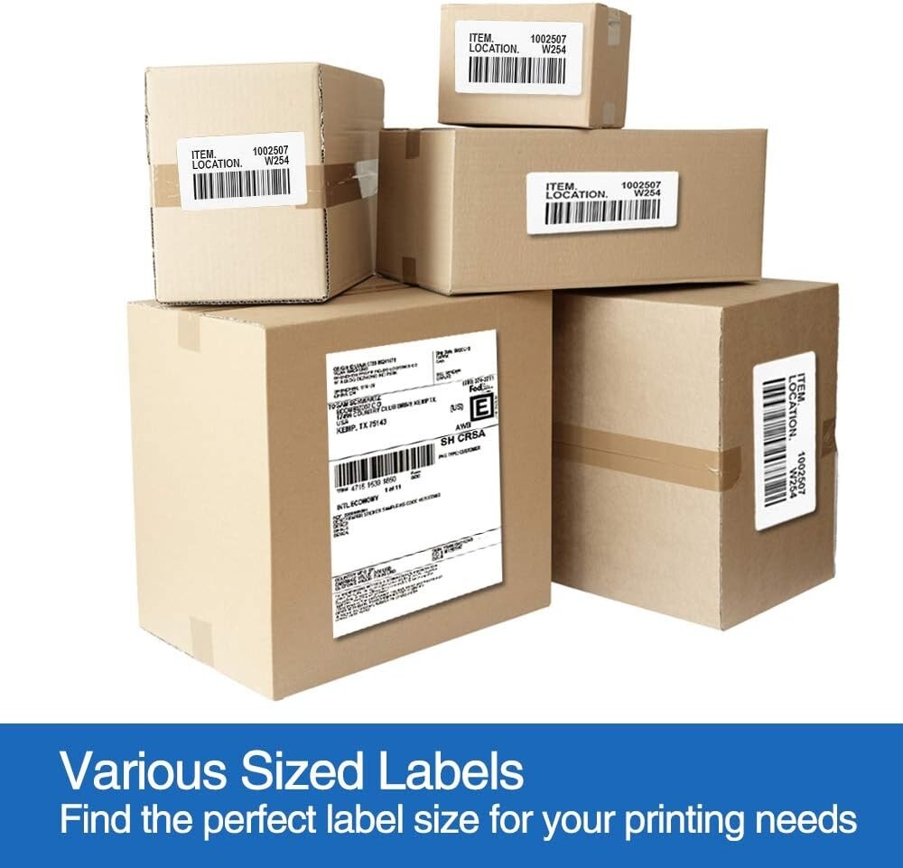 Premium 500 Full-Sheet Self-Adhesive Shipping Labels for Laser & Inkjet Printers