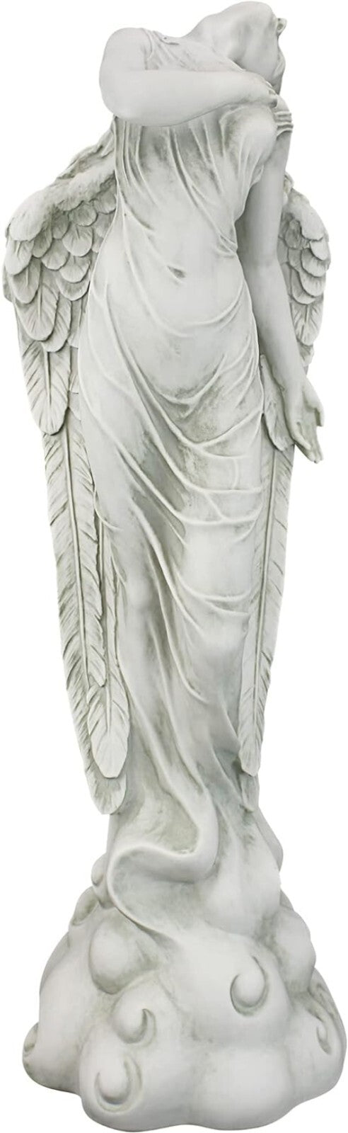 Exclusive Antique Stone Finish Angel Garden Statue - 6 lbs, Freestanding Art