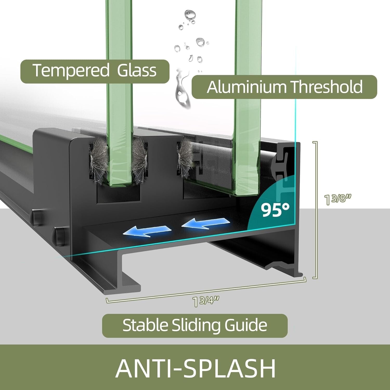 Versatile Reversible 60 in. Tub Shower Door - Anti-Crash Design in Matte Black