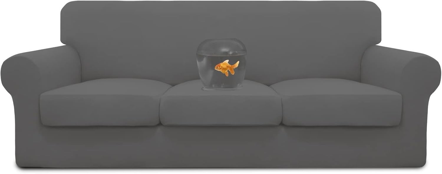 Elegant 4-Piece Couch Cover Set in Gray - Perfectly Waterproof for Kids & Pets