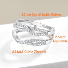 Load image into Gallery viewer, Elegant Sterling Silver Ring Enhancer with AAAAA CZ - Perfect for Any Occasion
