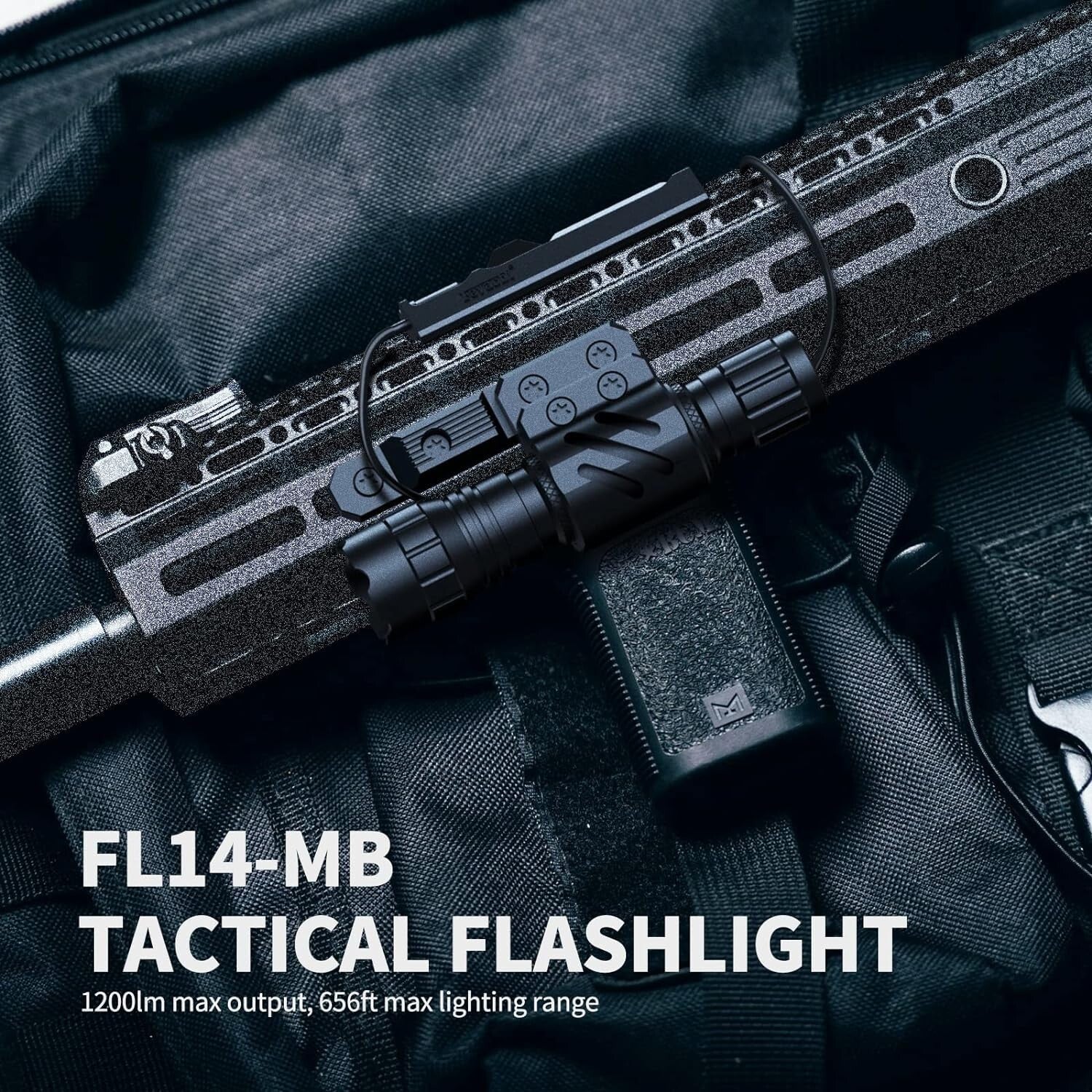 1200 Lumens Tactical Flashlight with Pressure Switch & Offset Mount - Shockproof