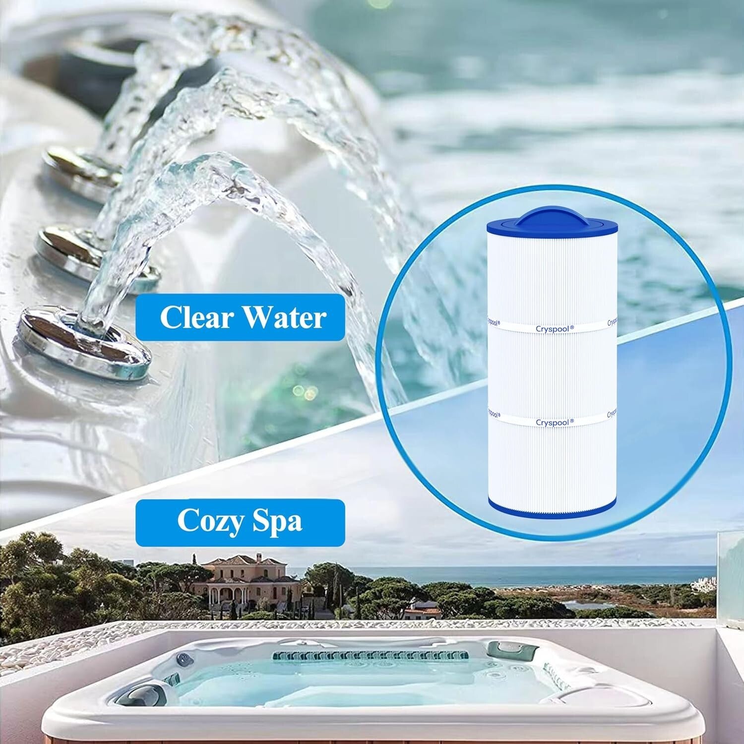 Durable 75 Sq. Ft Spa Filter with Advanced Trilobal Fabric - Lightweight Design