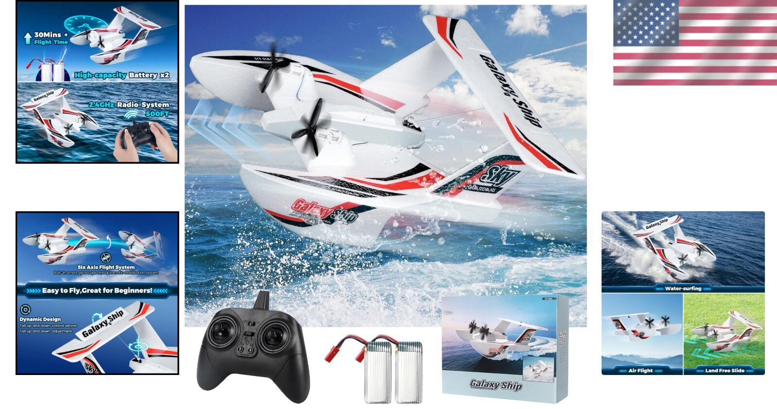 2.4GHz Remote Control Plane with 30 Min Flight Time - Great for Kids & Adults