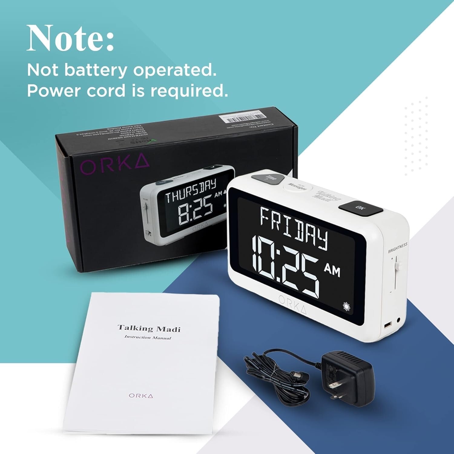 Digital Talking Clock & Pill Reminder with Adjustable Features for Elderly Care