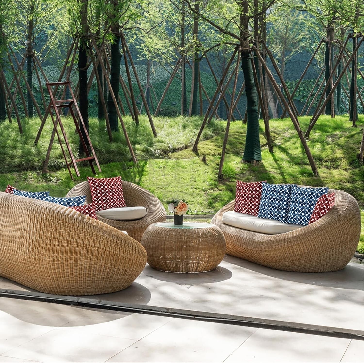 Durable Waterproof Outdoor Pillows 18x18 with Plush Inserts - Year-Round Comfort