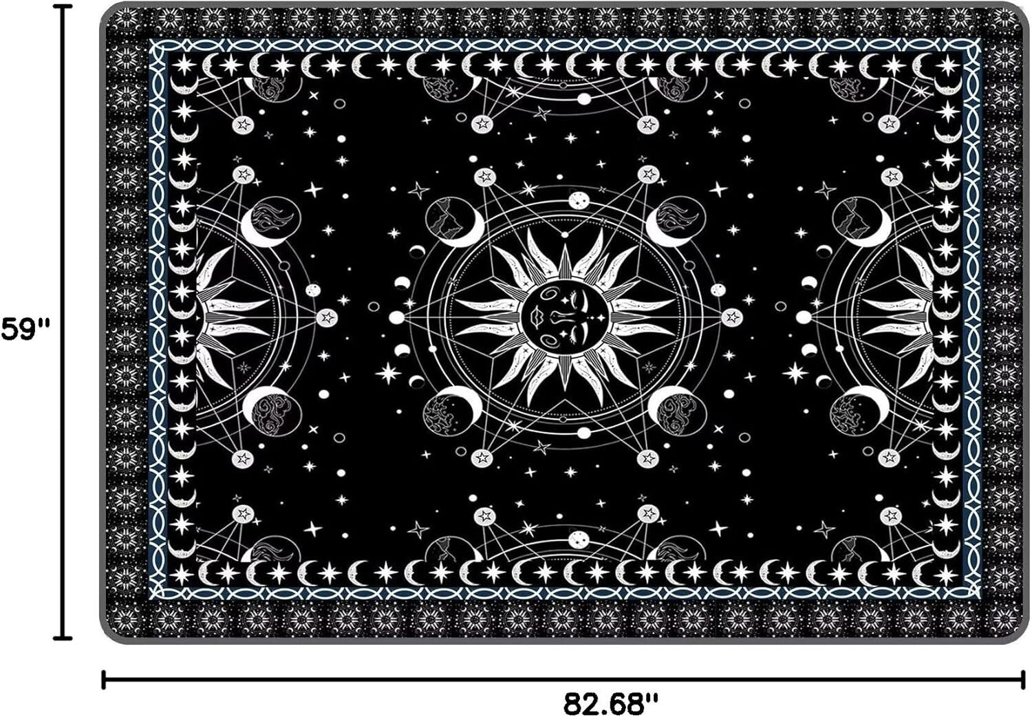 Whimsical 5' x 7' Black Polyester Floral Rug with Anti-Slip Design for Home Use
