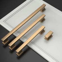 Load image into Gallery viewer, Stylish 25 Pack Champagne Bronze Handles with 5 Inch Center Spacing for Cabinets