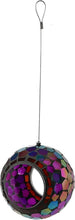 Load image into Gallery viewer, Outdoor Hanging Bird Feeder with Iridescent Purple Mosaic Design - Easy Fill