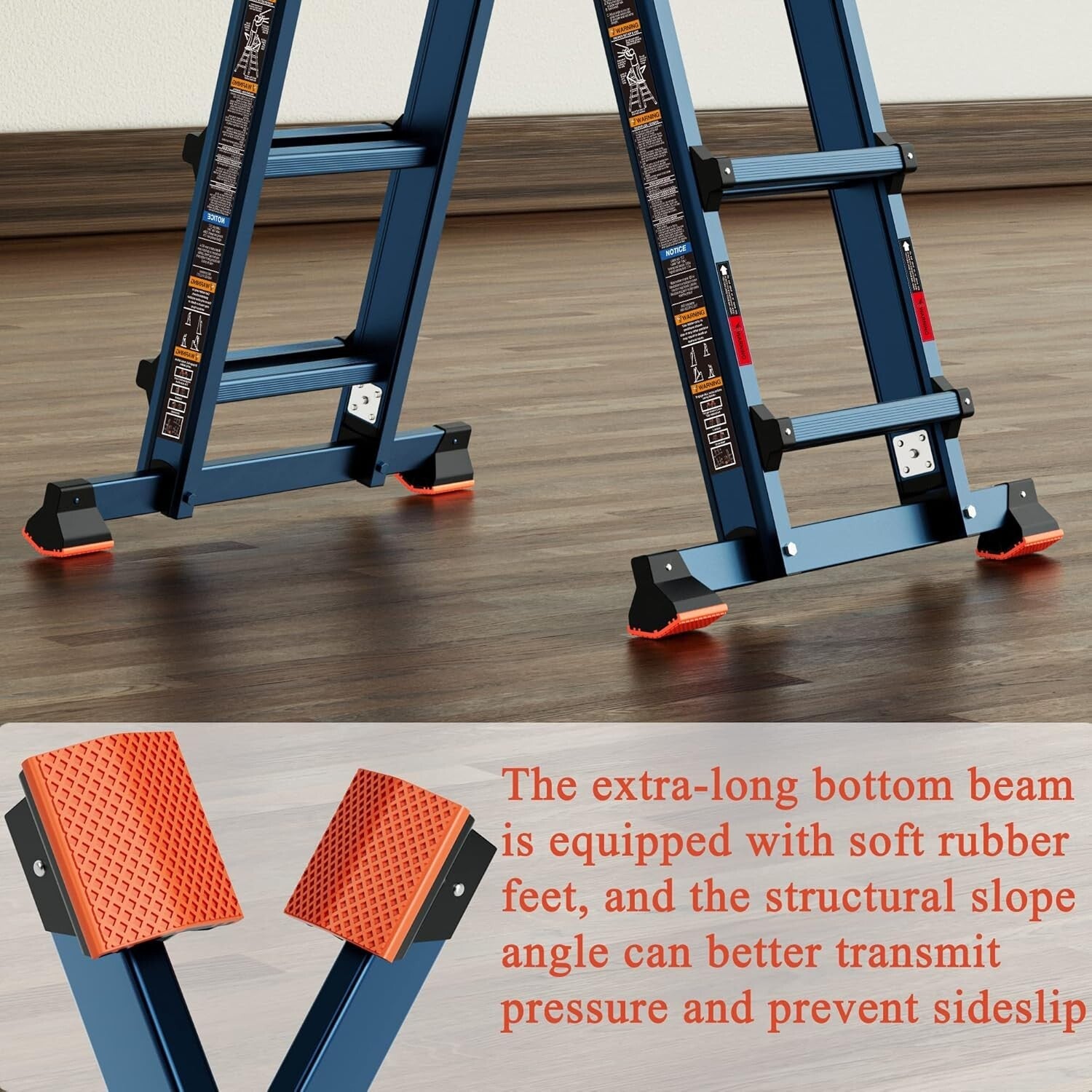 Versatile Anti-Slip 5 Step Aluminum Ladder - Folding Storage & 330 lbs Load