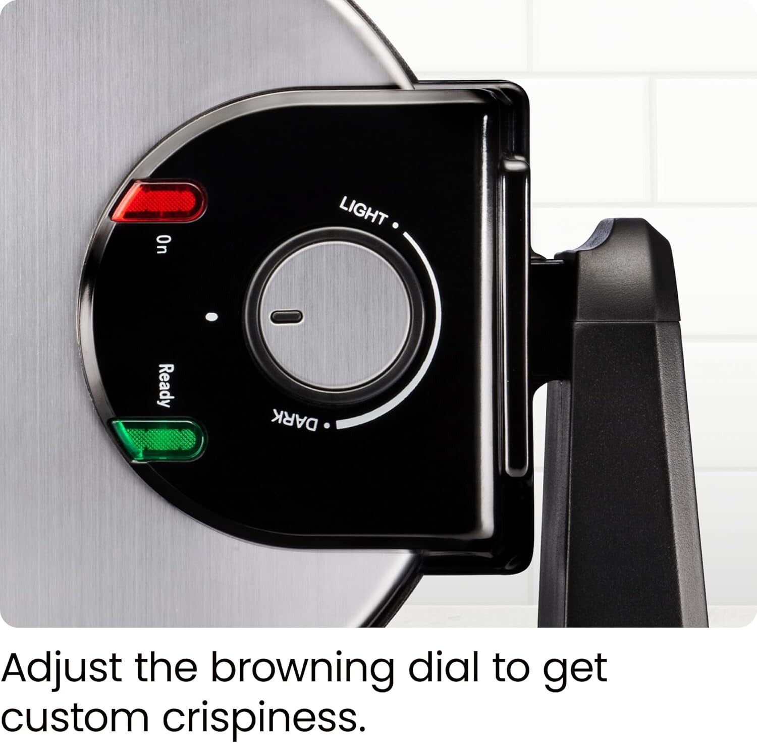 Adjustable Timer Waffle Iron with Space-Saving Design for Perfect Breakfasts