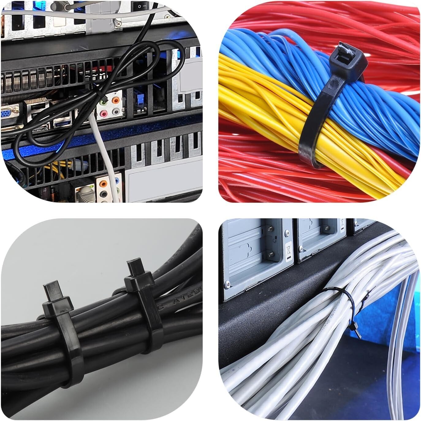 Durable 18 Inch Black Zip Ties - 1000 Pack With UV and Fireproof Properties