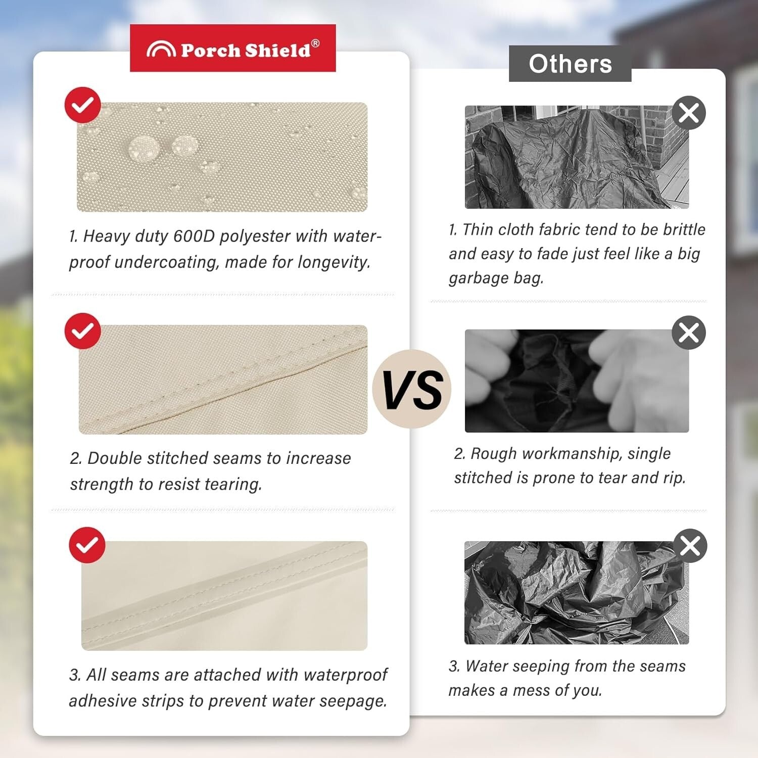 Waterproof Beige Patio Chair Cover 2-Pack - Ultimate Protection for Adirondacks