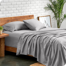 Load image into Gallery viewer, 4-Piece Full XL Microfiber Bed Sheets with Deep Pockets - Light Grey Elegance