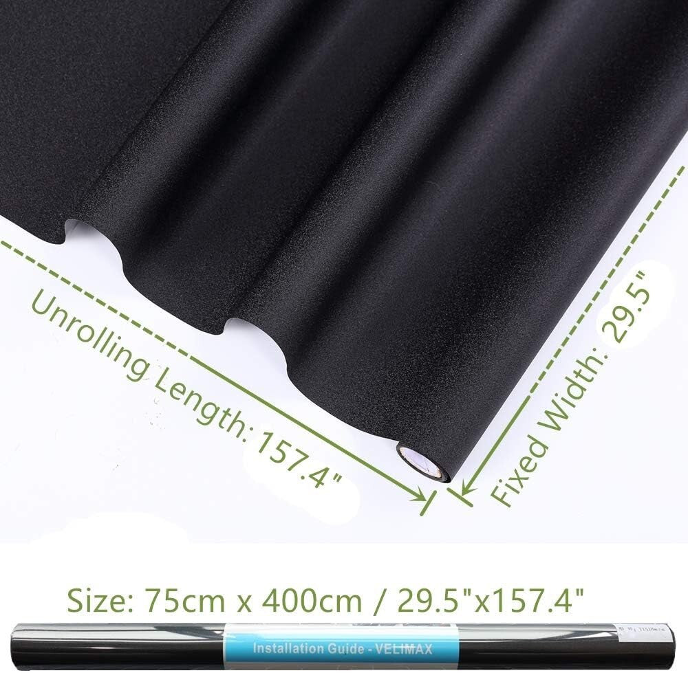 Static Cling Blackout Window Film - 100% Light Blocking Privacy Tint 29.5x157.4
