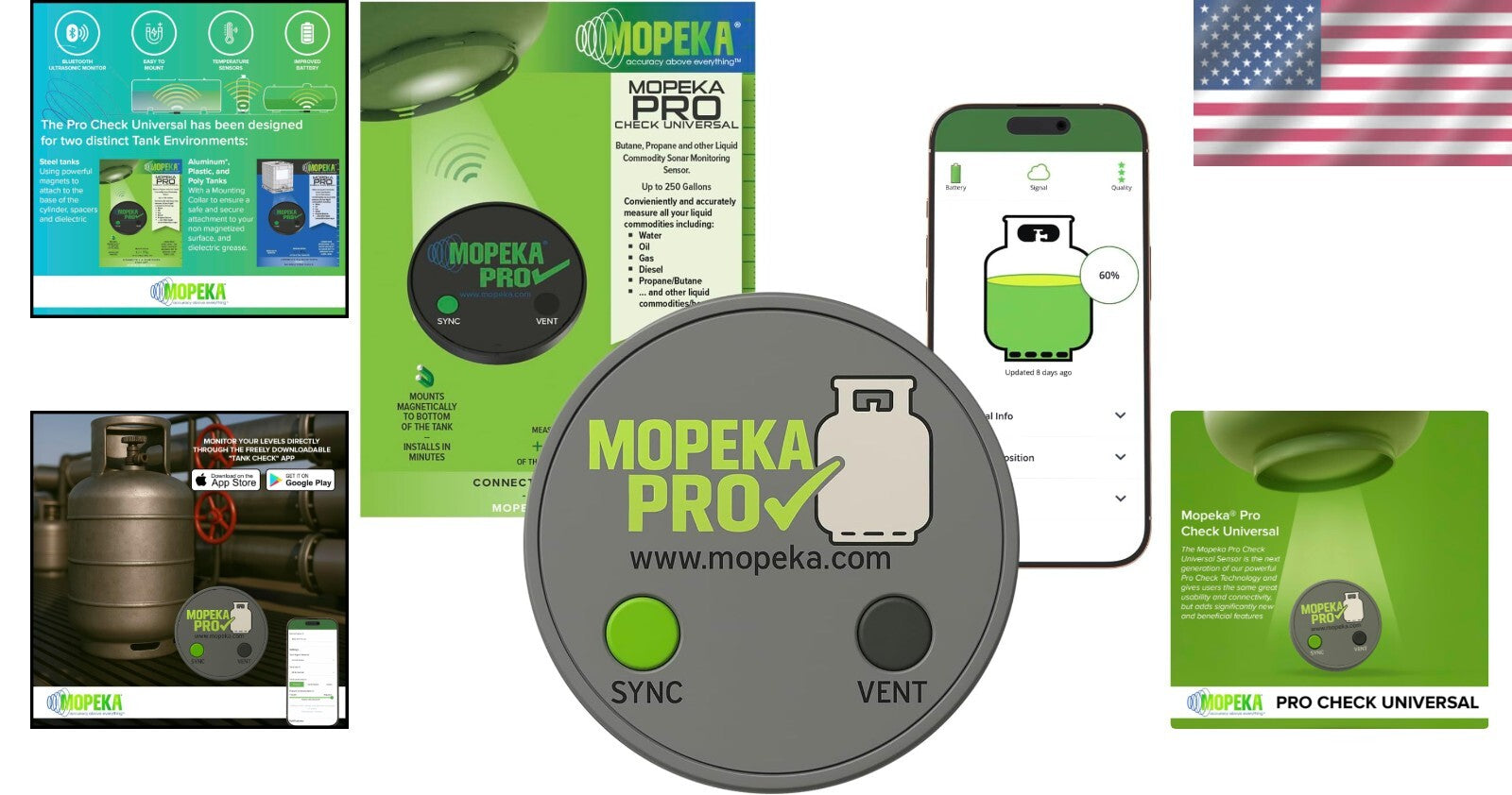App-Controlled Propane Tank Pressure Gauge - Wireless and Magnetic Installation