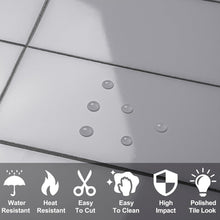 Load image into Gallery viewer, Elegant 100-Piece Polished Grey PVC Wall Tiles - Easy DIY for Kitchen &amp; Bathroom