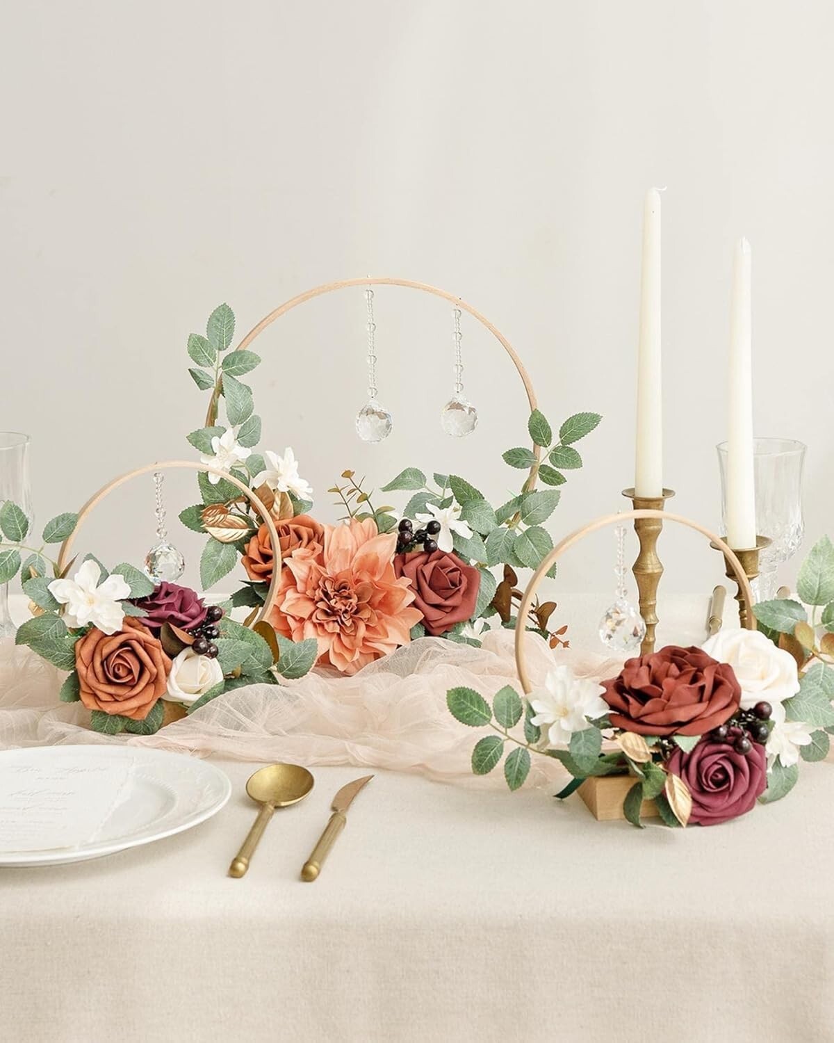 Realistic 50pcs Burnt Orange Artificial Roses – Perfect for DIY Bouquets