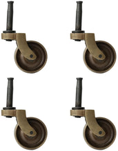 Load image into Gallery viewer, Antique Brass Caster Wheels - 4-Pack Heavy Duty Swivel Casters for Furniture