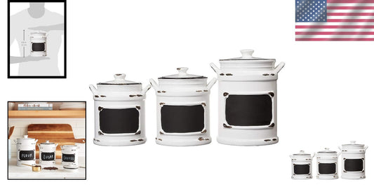 Stylish 3-Piece Ceramic Jar Set with Rubber Seal Lids for Kitchen Organization