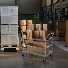 Load image into Gallery viewer, Commercial Grade Heavy Duty 3-Tier Utility Cart with Ergonomic Handles &amp; Wheels