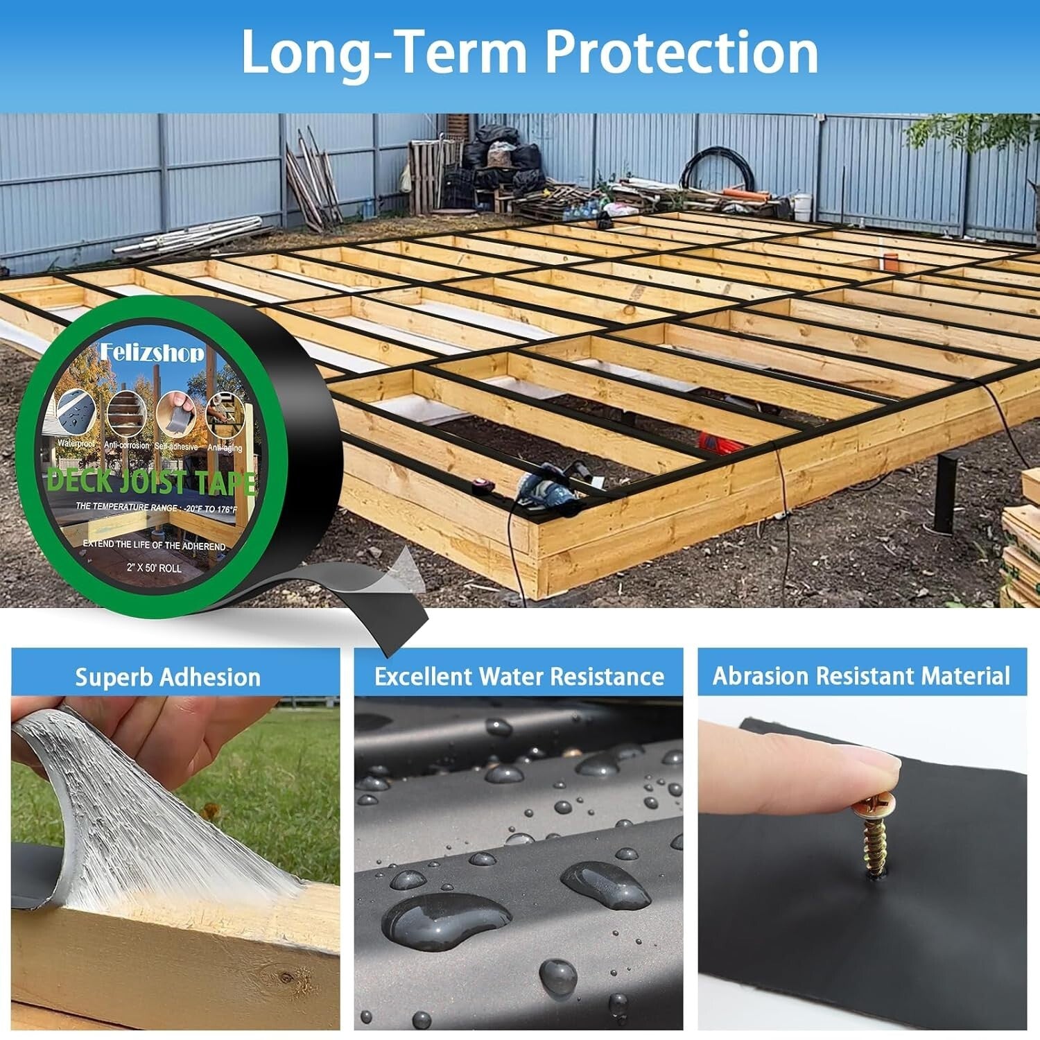 Premium 2" x 50' Waterproof Butyl Deck Tape – Strong Adhesion & Easy Application